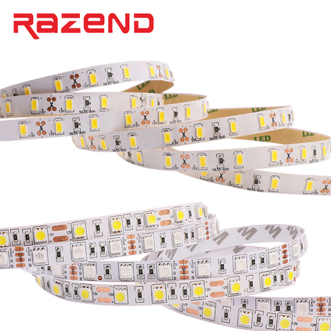 DC12V SMD 5050 5630 2835 LED strip light 5M 300Leds RGB Waterproof IP65 flexible light 60 leds/m Fiexble Light Led Ribbon Tape ► Photo 1/6