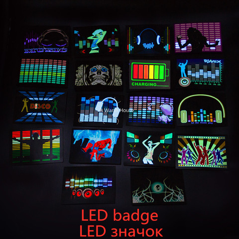 LED Badge Glowing Badges on Backpack Neon Party Glow Clothing Accessories Luminous Clothes Props patches Cotillon for Rave Tees ► Photo 1/6