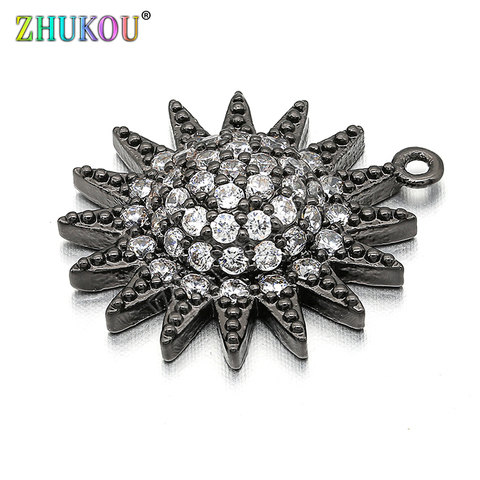 18*20mm Brass Cubic Zirconia Flower Charms Pendants DIY Jewelry Findings Accessories, Hole: 1mm, Model: VD285 ► Photo 1/6