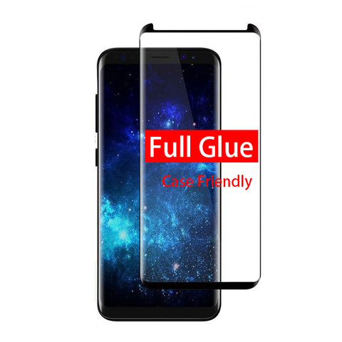 3D Full Glue Adhesive 9H Tempered Glass For Samsung Galaxy S8 S9 Plus S8Plus S9Plus Note 8 9 Screen Protector Case Friendly ► Photo 1/6