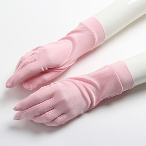Sexy Summer Female UV Protection Sunscreen Short Sun Natural Silk Knit Gloves Fashion Women Thin Driving Skin Beauty Gloves A60 ► Photo 1/6