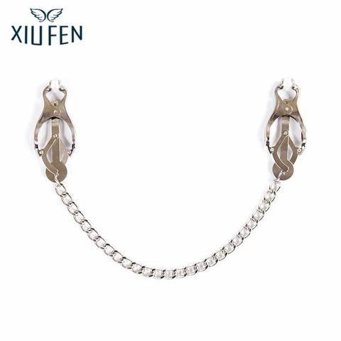 XIUFEN 1 Pair Butterfly Shape Nipple Clamps Breast Clips Fetish Bondage Couple Flirting Foreplay SM Sex Tool ► Photo 1/1