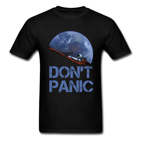 Novelty Occupy Earth SpaceX Starman T Shirt Man 100% Cotton Elon Musk Space X T-Shirt Summer Camiseta Mens Tshirt Don't Panic ► Photo 1/6