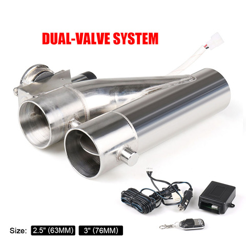 2.25''/2.5'' /3.0'' Stainless Steel Headers Y Pipe Electric Exhaust Cutout Dual Valve With Remote Control Cut Out Down Pipe Kit ► Photo 1/5