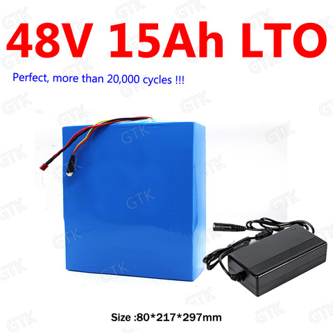 GTK LTO 48V 15AH Lithium titanate battery 30A BMS 20S LTO for 1000W 750W bike scooter bicycle AGV bakfiets vehicle +5A charger ► Photo 1/2