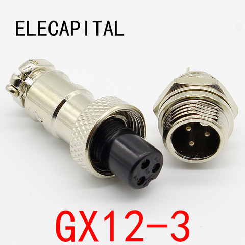 1pcs GX12 3 Pin Male & Female 12mm Wire Panel Connector Aviation Plug L89 GX12 Circular Connector Socket Plug Free Shipping ► Photo 1/5