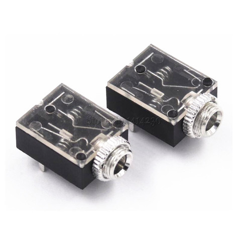 Hot sale 5 Pin 3.5mm Stereo Audio Jack Socket PCB Panel Mount for Headphone With Nut PJ-324M ► Photo 1/5