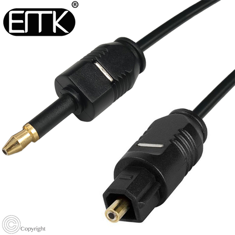 EMK Digital Toslink to Mini Toslink Cable 3.5 Optical SPDIF Audio Cable for Macbook, Mini Disc 1m 1.5m 2m ► Photo 1/4