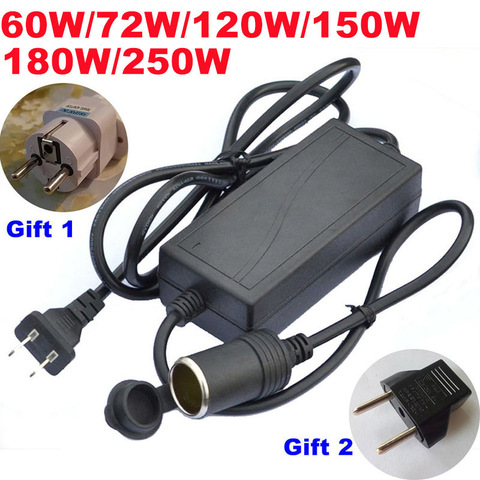 60W 72W 120W 150W 180W 250W Car Cigarette Lighter AC/ DC Power Converter Adapter Inverter DC Power Supply Transformer ► Photo 1/6