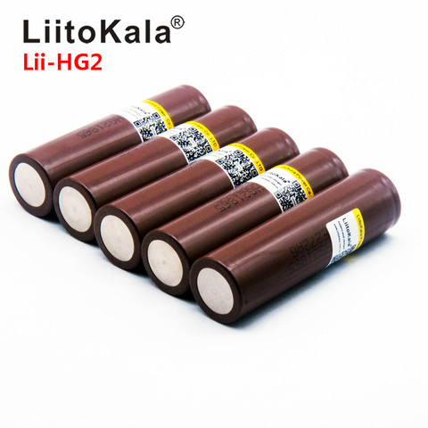 2022 LiitoKala HG2 18650 3000 mah  Rechargeable batteries power high discharge,30A large current ► Photo 1/6