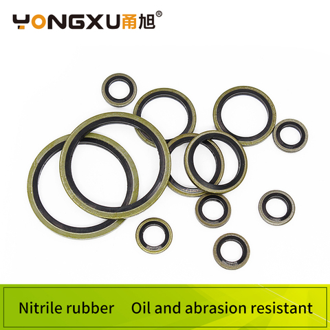 6/8/10/12/14/16~60mm Bonded Washer Metal Rubber Oil Drain Plug Gasket Fit M6/M8/M10/M12/M14/M16~M60 Combined Washer Sealing Ring ► Photo 1/6