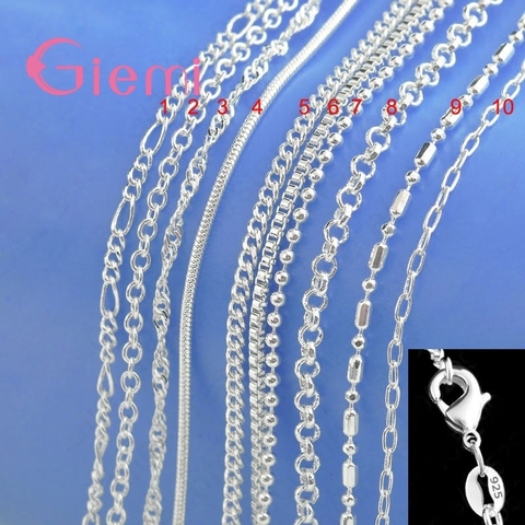 100% Genuine 925 Sterling Silver Chains Necklaces with Smooth Lobster Clasps fit Men Women Pendant 10 Designs 16-30 Inches ► Photo 1/2
