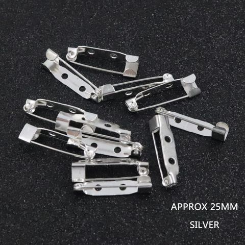 50pcs 25mm No Safe Lock Two Holes Brooch Base Pin For Jewelry Making Diy Finding Necklace Bracelet Accessories Whoelsale Supply ► Photo 1/6