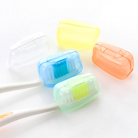 Y&W&F 5 Pcs/Set Portable Travel Toothbrush Head Cover Multi Color 4*2*2.5cm Tooth Brush Holder Covers Toothbrush Protect Tools ► Photo 1/6