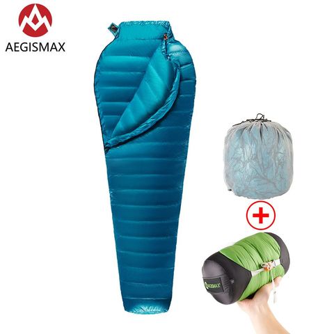 AEGISMAX M2 new upgrade Ultralight  Mummy 95%White Goose Down Sleeping Bag Outdoor Camping Hiking Fully lining structure ► Photo 1/6