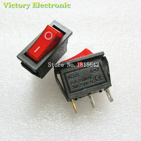 5PCS/LOT Red Green LED Light SPST 3 Pin ON/OFF Boat Rocker Switch 16A/250V 20A/125V Switches KCD3-101N KCD2 ► Photo 1/2