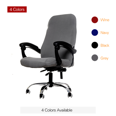 Computer Chair Cover Spandex for Study Office Chair Slipcover Elastic Grey Black Navy Red Armchair Cover Seat Case 1 PC ► Photo 1/6