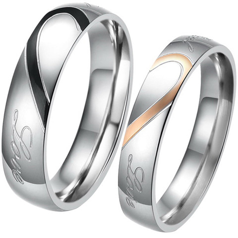 Boniskiss 2022 Rings For Men Women Stainless Steel Wedding Ring Female Italian Jewelry Lovers Heart Joyas En Acero Inoxidable ► Photo 1/1