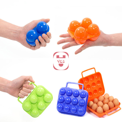 Outdoor Portable Eggs Container Holder Storage Egg Box Hiking Camping Carrier Picnic 2/4/6/12 grids Folding Plastic ► Photo 1/6