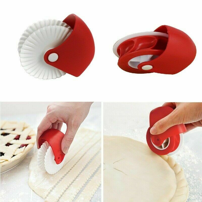 1Pc Pastry Lattice Roller Cutter Plastic Dough Pull Net Wheel Knife Pizza Pastry  Cutter Pie Craft Making Tool Baking Accessories