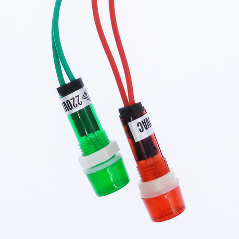 10PCS XDN1 Switch Signal Lamp Power Indicator Light Red Green 220VAC For Water Boilers Water Heaters High Temperature Resistance ► Photo 1/5