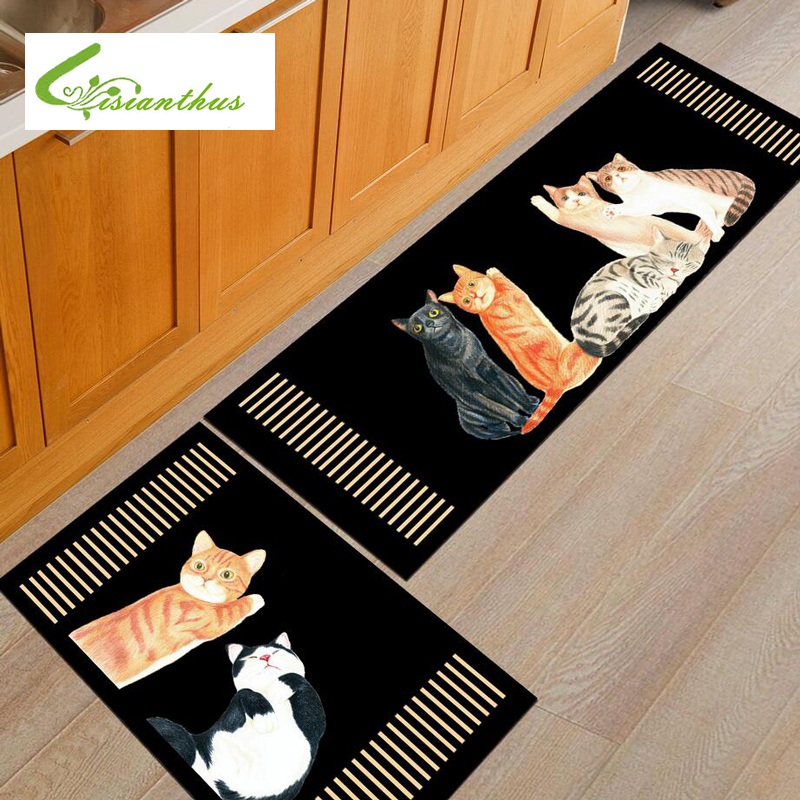 2020 Home Floor Mat Animal Cat Printed Bathroom Kitchen Carpet Door Mat Non-slip 