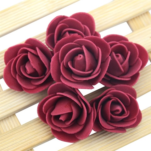 50pcs 3cm Mini Artificial Pe Foam Rose Flower Heads For Wedding Home Decoration Handmade Fake Flowers Ball Craft Party Supplies ► Photo 1/6