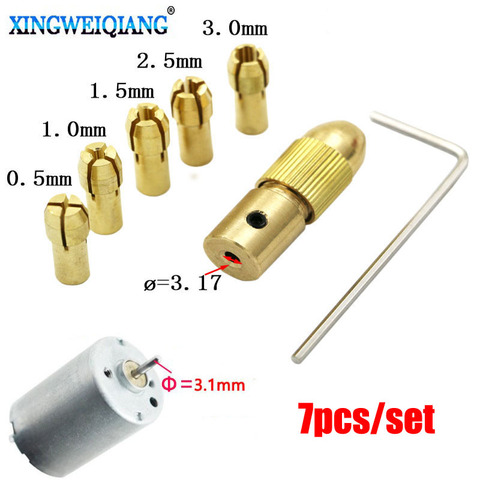 7pcs/Set Inner diameter Small Electric Drill Bit Collet Micro Twist Drill Chuck Set ► Photo 1/6