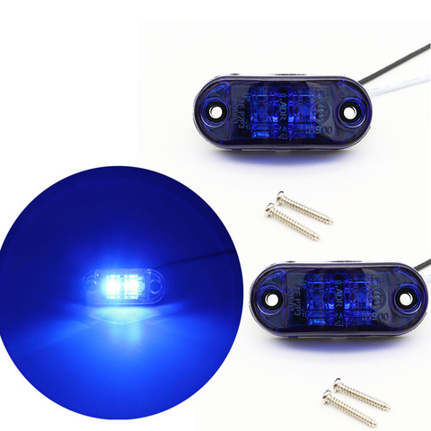 2Pcs 12V 24V LED Side Marker Lights Car External Lights Warning Tail Lights Auto Trailer light Truck Lorry Lamp Blue ► Photo 1/6