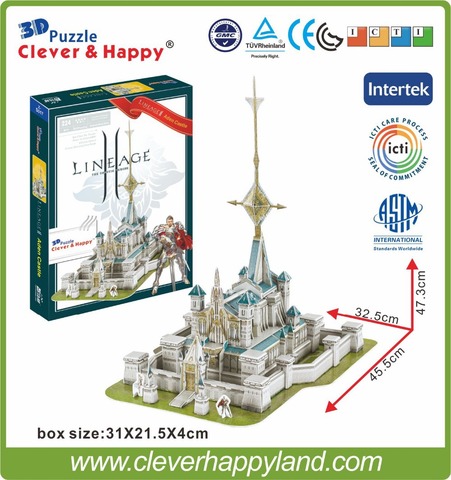 Best selling toy 3d puzzle game Lineage 2 Aden Castle paper model 224PCS ► Photo 1/4