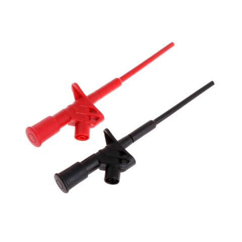 2 Pcs Insulated Test Hook Clip 1000V 10A Flexible Probe High Voltage 4mm Socket #Aug.26 ► Photo 1/6