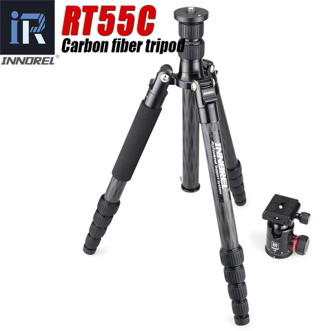 RT55C Professional 10 Layers Carbon Fiber Tripod video travel portable Monopod with ball head for DSLR camera Max Height 161cm ► Photo 1/6