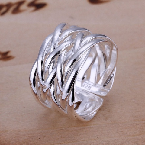 Hot for women wedding lady Silver color Rings valentine gifts open stamped , beautiful trendy Jewelry Free shipping R022 ► Photo 1/4