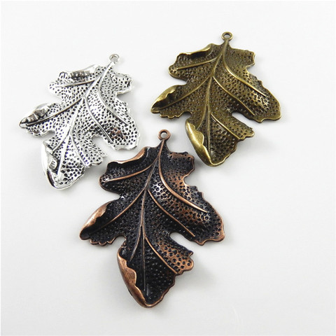Julie Wange 3PCS Vintage Big Leaves Shape Charms Mixed Antique Colors Necklace Findings Jewelry Making Accessory ► Photo 1/5