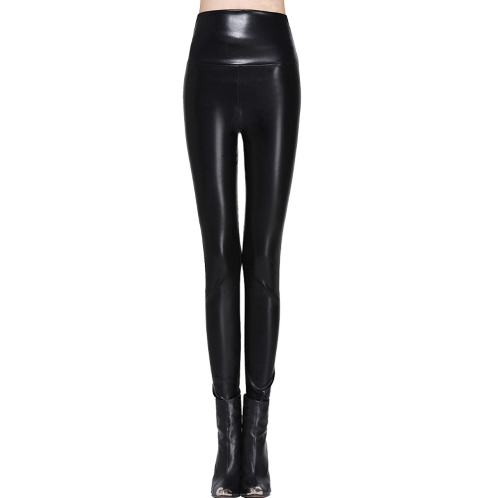 Women Leggings Faux Leather Slim Leggings High Elasticity Sexy Pants Leggins