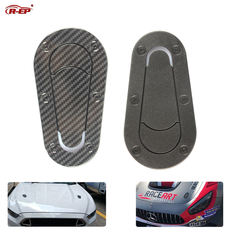 R-EP Universal Car Carbon Fiber Sticker for Hood Lock Racing Bonnet Decorative Hood Scoop Stickers for BMW Nissan AMG Mustang ► Photo 1/6