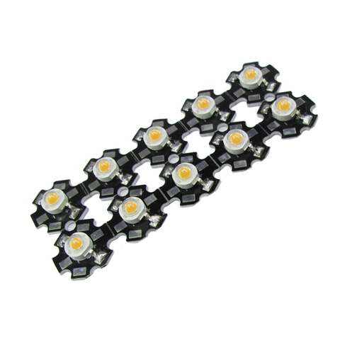 10pcs 1W 3W High Power LED Beads Full Spectrum White Warm white Green Blue Deep Red 660nm Royal blue With 20mm Black Star PCB ► Photo 1/6