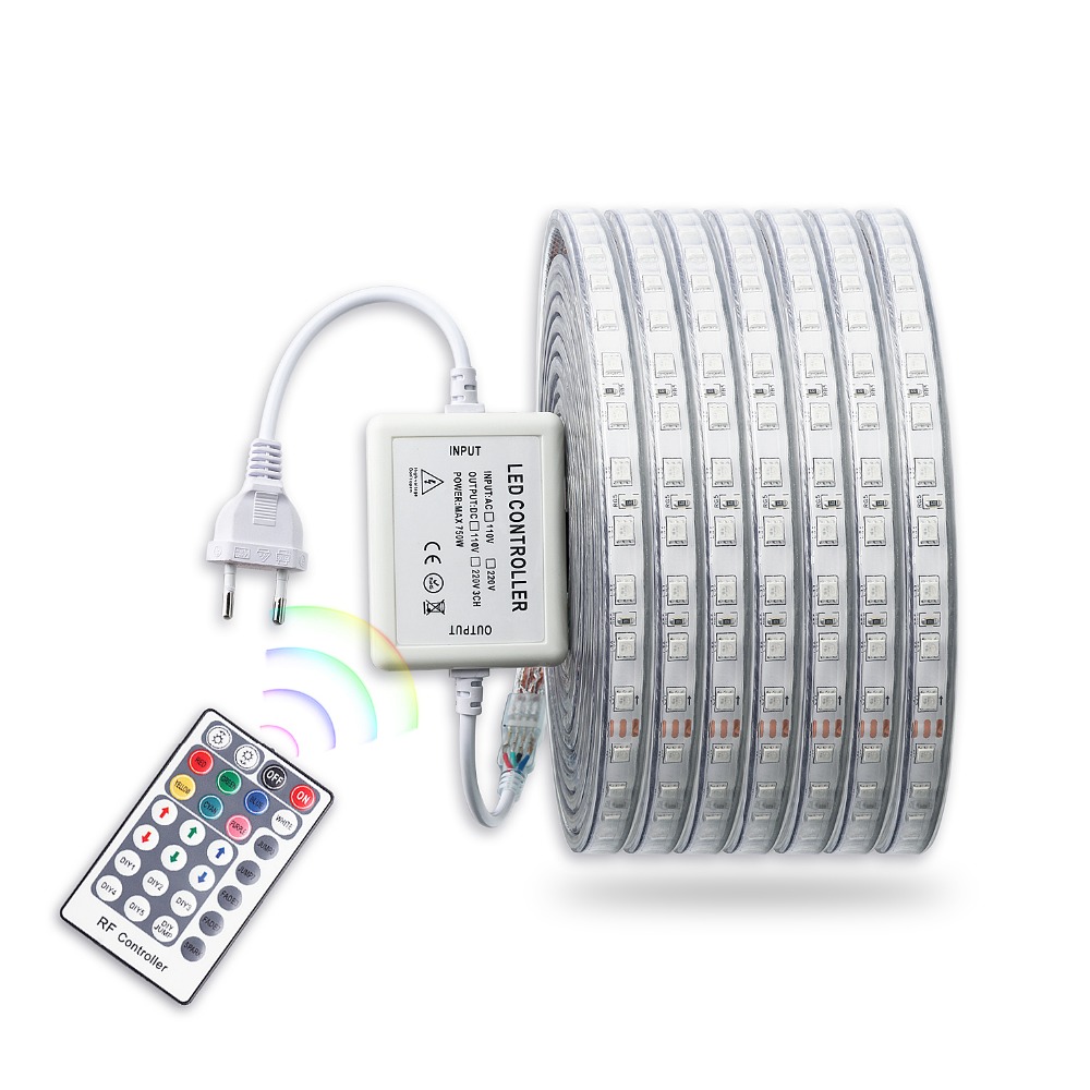 Pijl Voorafgaan Verzoenen 220V RGB Led Strip Light with Remote Controller Waterproof Flexible Ledstrip  220 v 5050 SMD Diode Tape Lamp Ribbon Strips JQ - Price history & Review |  AliExpress Seller - Tightsen-Home Holiday