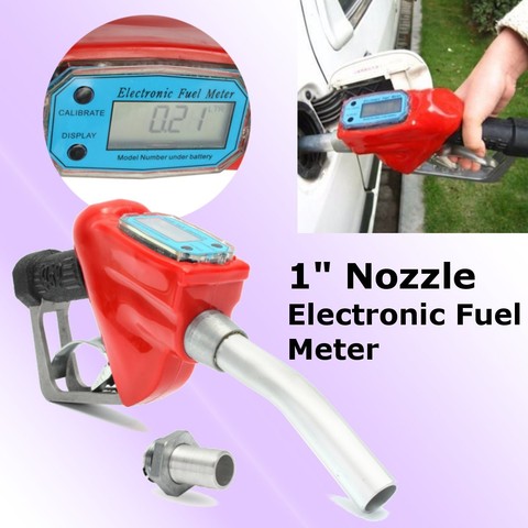 Fuel Gasoline Diesel Petrol Delivery Flow Meter Nozzle Refill Gun Dispenser 1