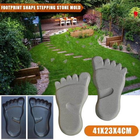 Garden Path Maker Mold Footprint Shape 1 Pair ABS Model Concrete Stepping Stone Cement Mould Brick DIY Home Garden Tools 4 ► Photo 1/6