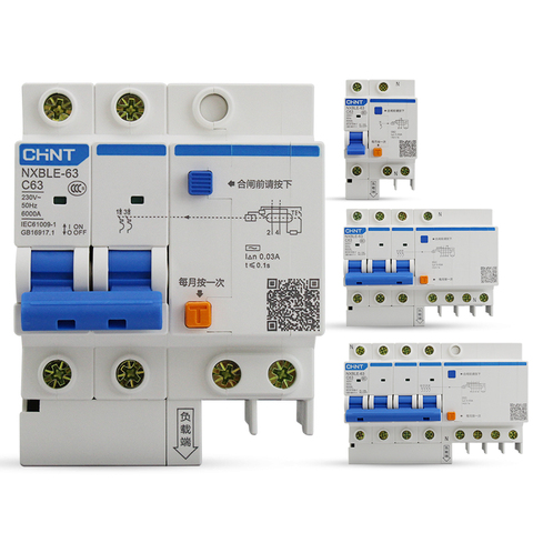 CHINT Residual Current Operated Circuit Breaker Leakage Protective Circuit Breaker RCBO DZ47LE NXBLE ► Photo 1/5