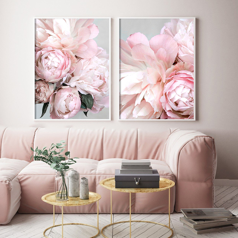 Peony Nordic Style Wall Art Canvas Poster Print Flower Painting Minimalist Scandinavian Decoration Picture Living Room Decor ► Photo 1/6