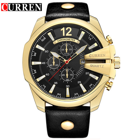 Men Watch 2022 CURREN Men's Quartz Wristwatches Male Clock Top Brand Luxury Reloj Hombres Leather Wrist Watches with Calendar ► Photo 1/6