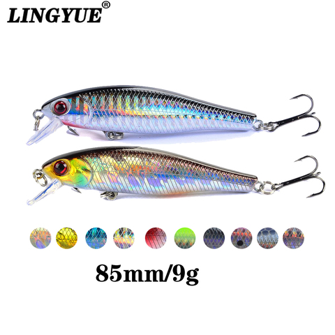 LINGYUE 1pcs Fishing Lures 8.5cm/9.2g Hard Minnow bait Artificial 5 Colors Available Quality Professional Plastic Fishing Tackle ► Photo 1/6