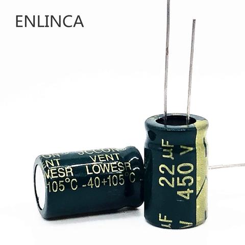 10~50pcs/lot 450v 22UF 450v22UF Low ESR/Impedance high frequency aluminum electrolytic capacitor size 13*20 20% ► Photo 1/1