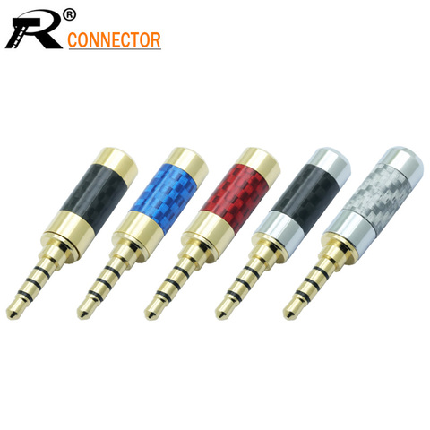 1pc MINI Jack 3.5mm 4 Pole Stereo Male Plug Carbon Fiber Adapter Solder Connector fit for 6mm cable ► Photo 1/6