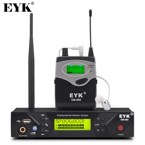 EM-600 UHF Wireless In Ear Monitor System Professional Stage Performance Ear Monitoring Systems with One Bodypack Transmitter ► Photo 1/6