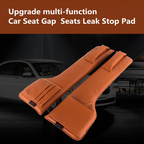 Updated Car Seat Gap Filler Pockets PU Leather Auto Seats Leak Stop Pad Soft Padding Phone Cards Holder Storage Bags Organizers ► Photo 1/5