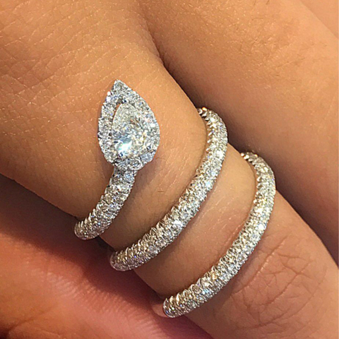 2022 Newest Design long snake Ring with Full Micro Paved CZ Fashion Women Silver Color Rings Wholesale ► Photo 1/6