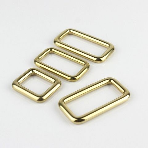 Solid brass square ring buckles cast seamless rectangle rings leather craft bag strap buckle garment belt luggage purse DIY ► Photo 1/4